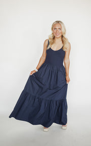 Napa Valley Navy Midi Dress